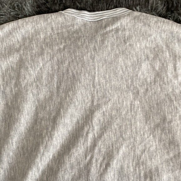 Old school light Gray and pale blue Striped winter theme crewneck Sweater - Picture 13 of 17